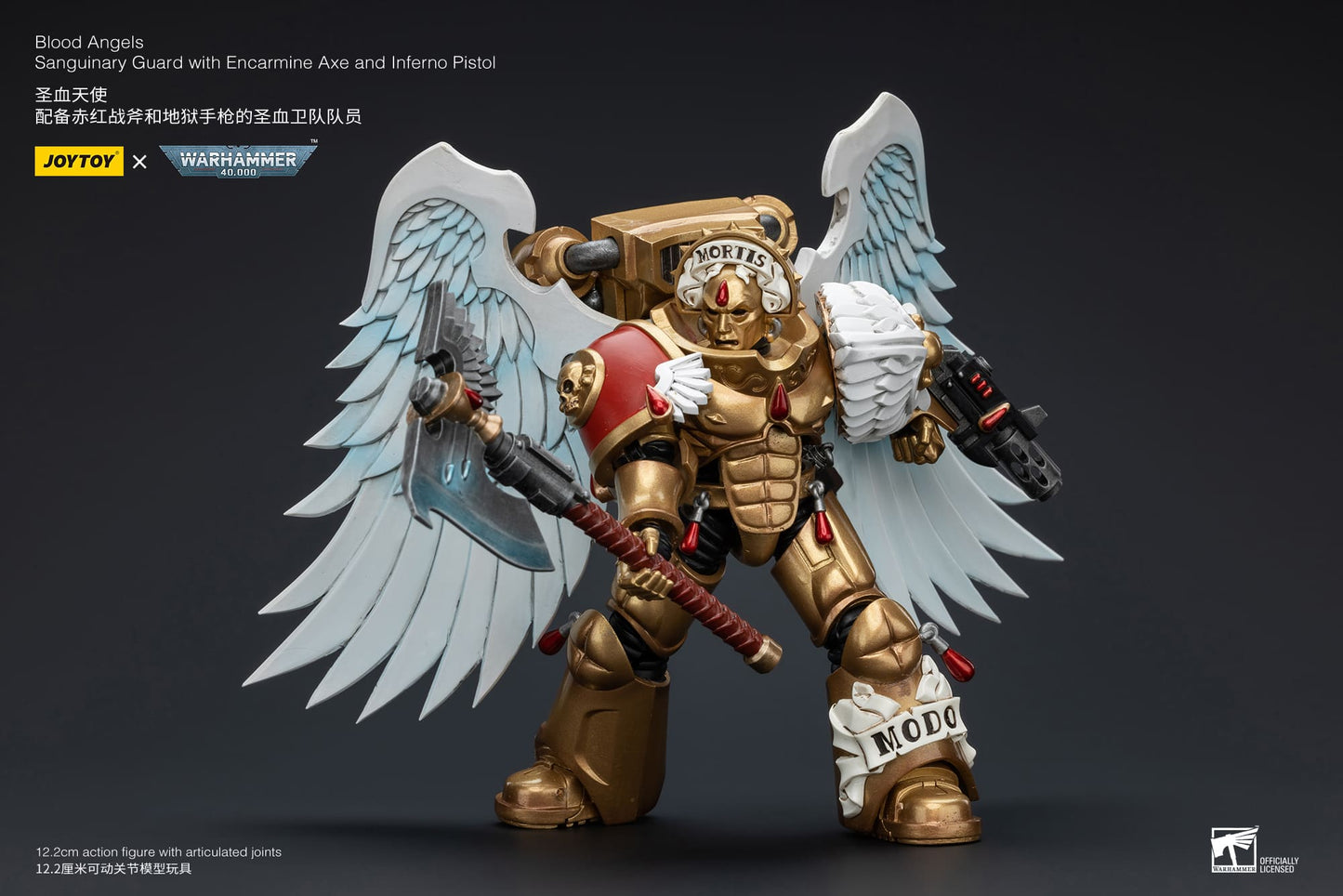 JoyToy Warhammer 40K Blood Angels Sanguinary Guard With Axe And Pistol 1/18 (UK)