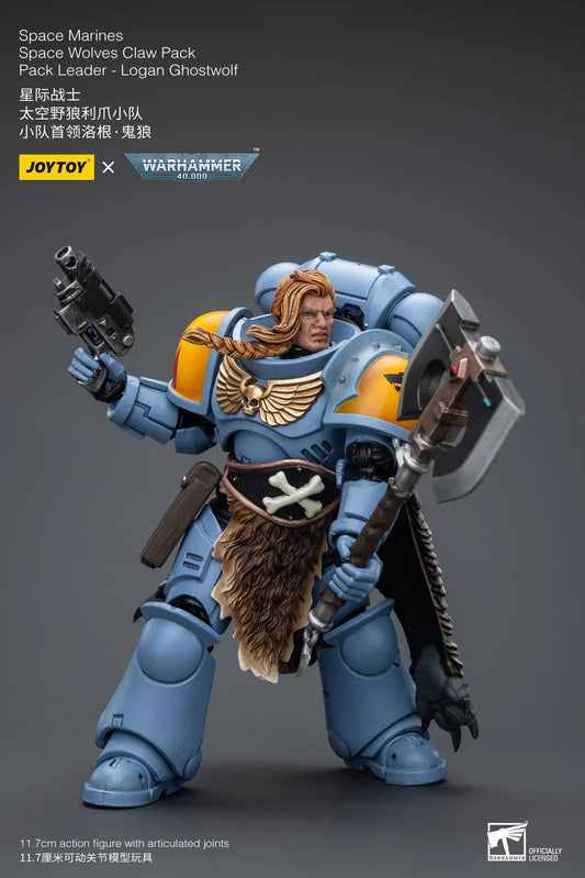 JoyToy Warhammer 40K Space Wolves Claw Pack Leader Logan Ghostwo1f /18 (UK)