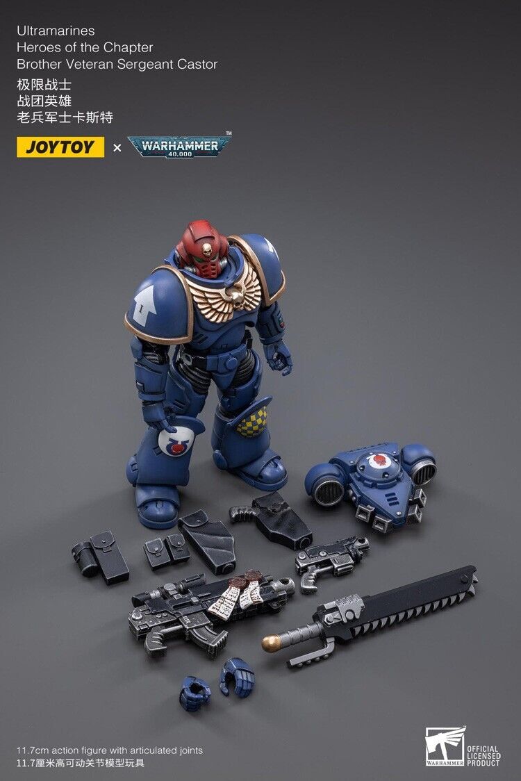 JoyToy Warhammer 40K Ultramarines Intercessors Sergeant Castor 1/18 (UK)